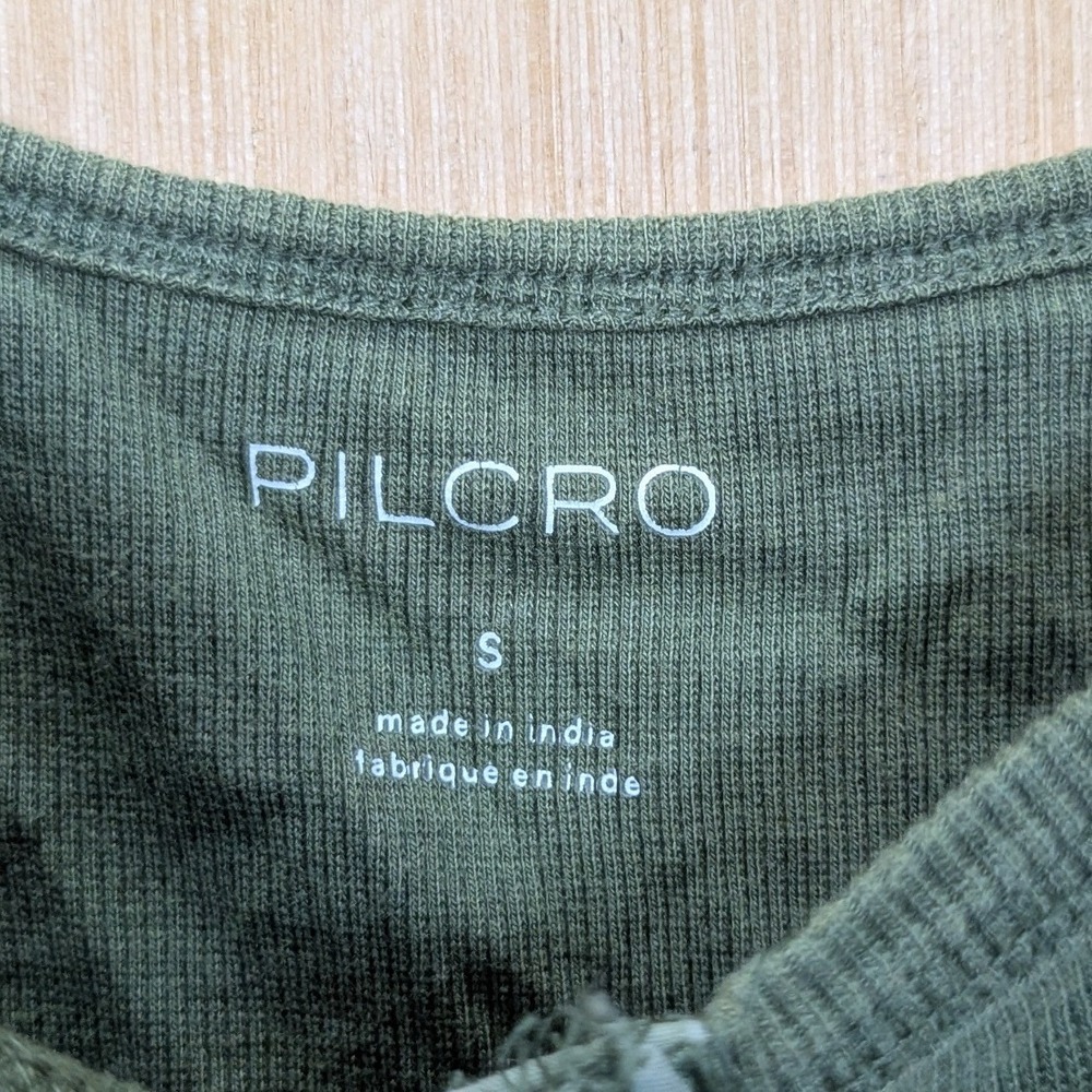 Pilcro Anthropologie Fairy Grunge Olive Green Ribbed Cami Tank Top Size S - Picture 2 of 8